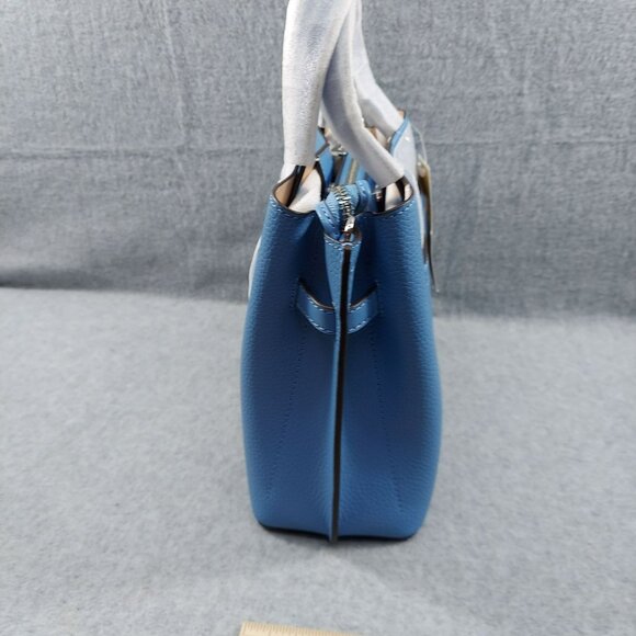 MICHAEL KORS Emilia Small Leather Satchel Crossbody NWT South Pacific Blue Bow A - Picture 4 of 13